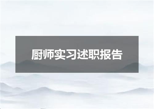 厨师实习述职报告
