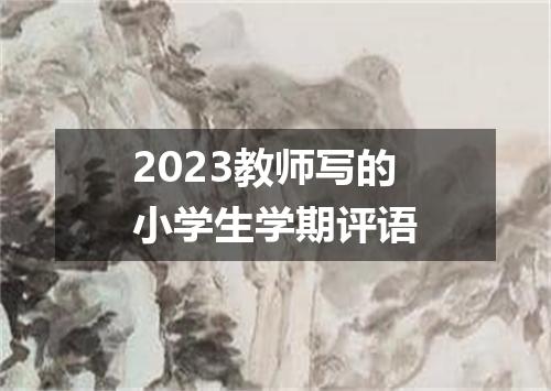 2023教师写的小学生学期评语