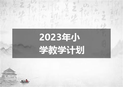 2023年小学教学计划