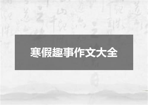 寒假趣事作文大全