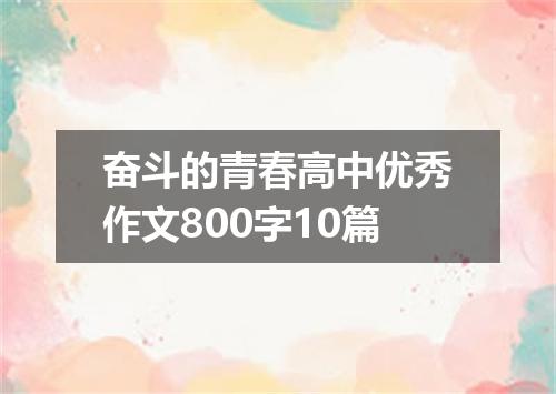 奋斗的青春高中优秀作文800字10篇
