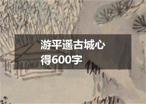 游平遥古城心得600字