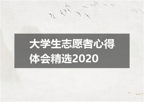 大学生志愿者心得体会精选2020