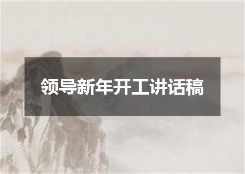 领导新年开工讲话稿