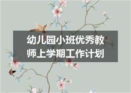 幼儿园小班优秀教师上学期工作计划