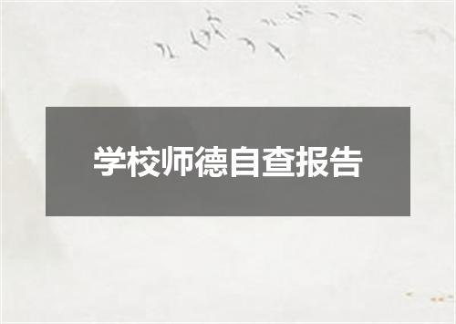 学校师德自查报告