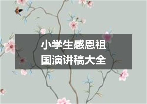 小学生感恩祖国演讲稿大全