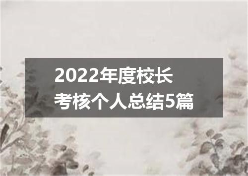 2022年度校长考核个人总结5篇