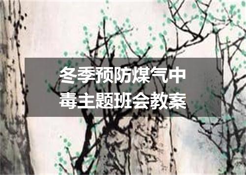 冬季预防煤气中毒主题班会教案