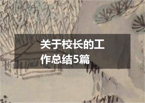 关于校长的工作总结5篇