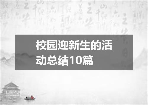 校园迎新生的活动总结10篇