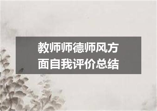 教师师德师风方面自我评价总结