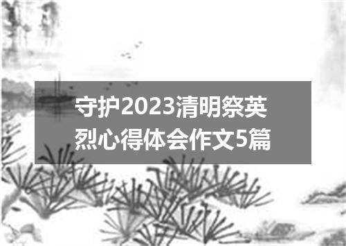 守护2023清明祭英烈心得体会作文5篇