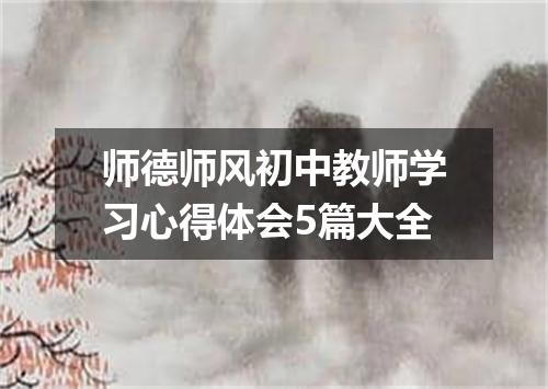 师德师风初中教师学习心得体会5篇大全