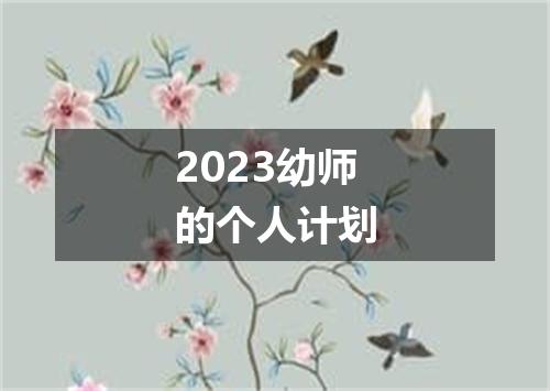 2023幼师的个人计划