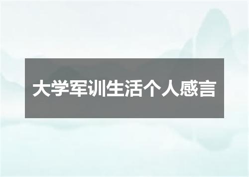 大学军训生活个人感言