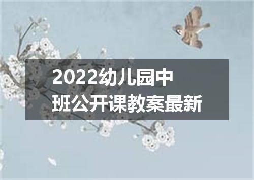2022幼儿园中班公开课教案最新