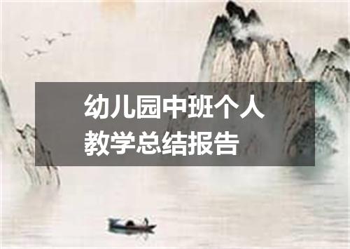 幼儿园中班个人教学总结报告