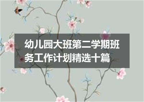 幼儿园大班第二学期班务工作计划精选十篇
