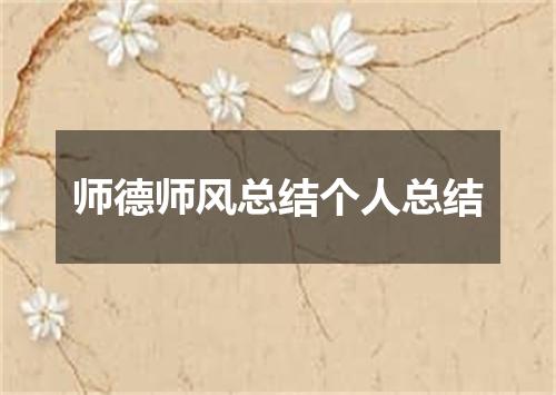 师德师风总结个人总结