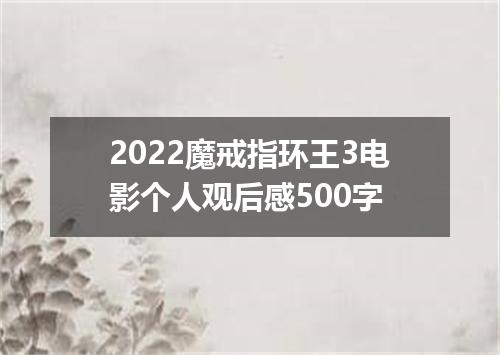 2022魔戒指环王3电影个人观后感500字