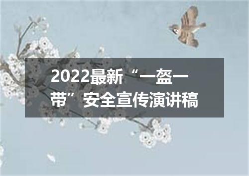 2022最新“一盔一带”安全宣传演讲稿