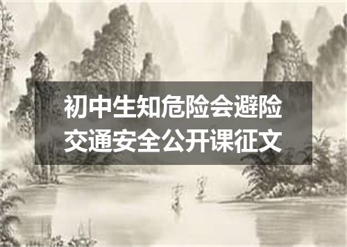 初中生知危险会避险交通安全公开课征文