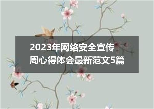 2023年网络安全宣传周心得体会最新范文5篇