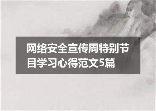 网络安全宣传周特别节目学习心得范文5篇
