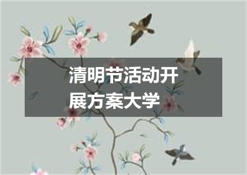 清明节活动开展方案大学