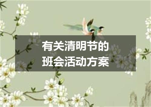 有关清明节的班会活动方案