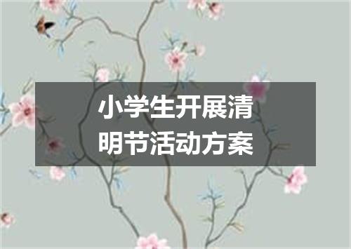 小学生开展清明节活动方案