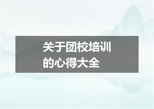 关于团校培训的心得大全