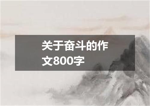 关于奋斗的作文800字