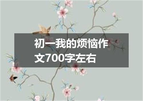 初一我的烦恼作文700字左右