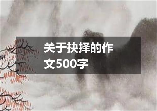 关于抉择的作文500字