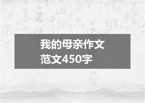 我的母亲作文范文450字