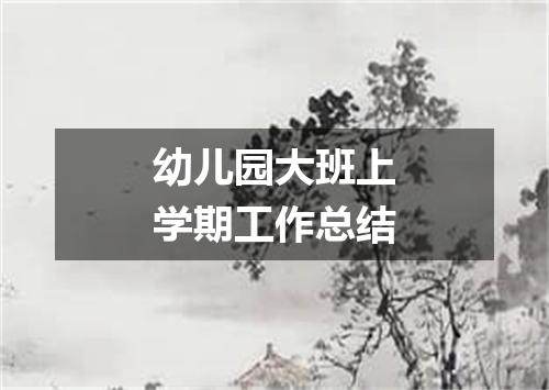 幼儿园大班上学期工作总结
