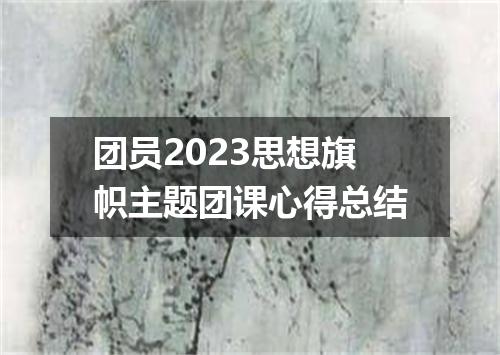 团员2023思想旗帜主题团课心得总结