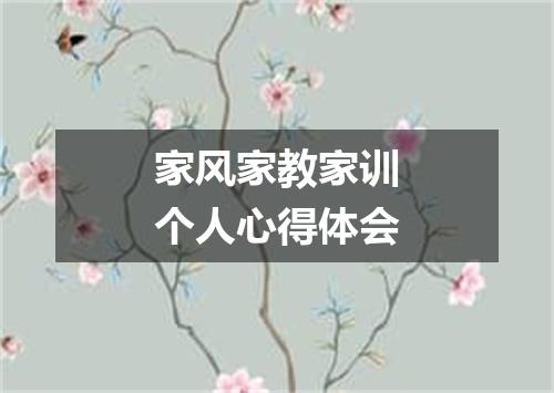 家风家教家训个人心得体会