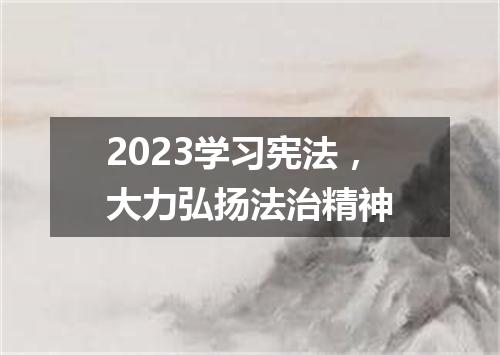2023学习宪法，大力弘扬法治精神
