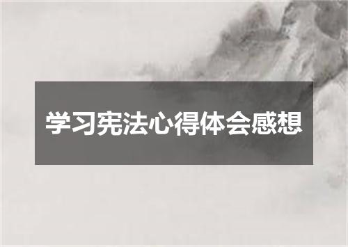 学习宪法心得体会感想