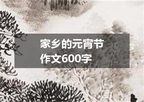 家乡的元宵节作文600字