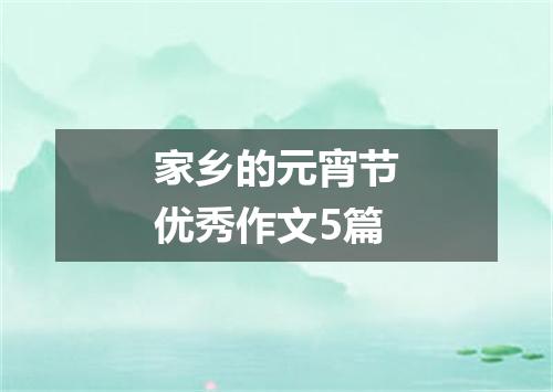家乡的元宵节优秀作文5篇