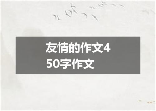 友情的作文450字作文