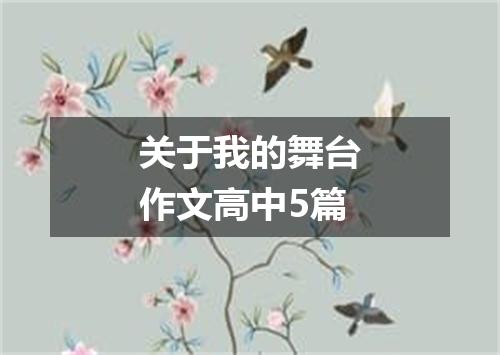 关于我的舞台作文高中5篇