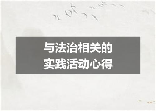 与法治相关的实践活动心得