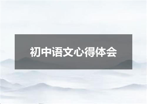 初中语文心得体会