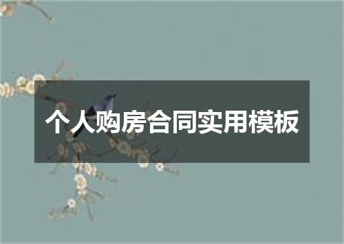 个人购房合同实用模板
