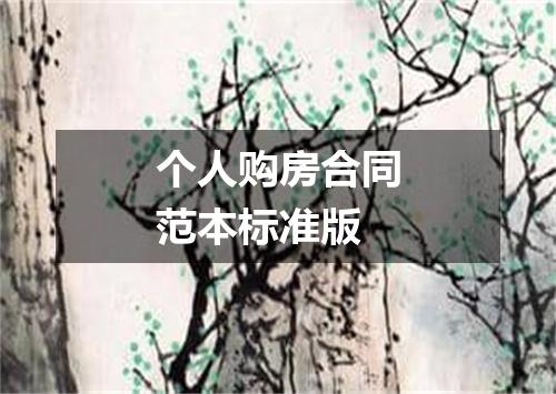 个人购房合同范本标准版